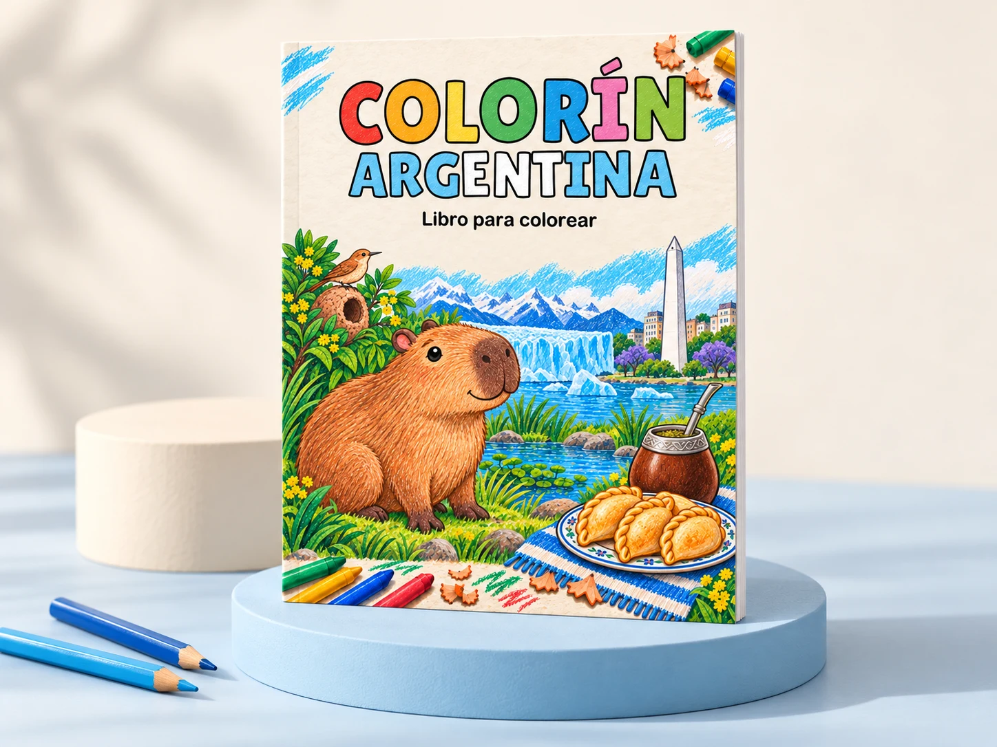 Libro Colorín Argentina con su portada de frente en una composición fotográfica