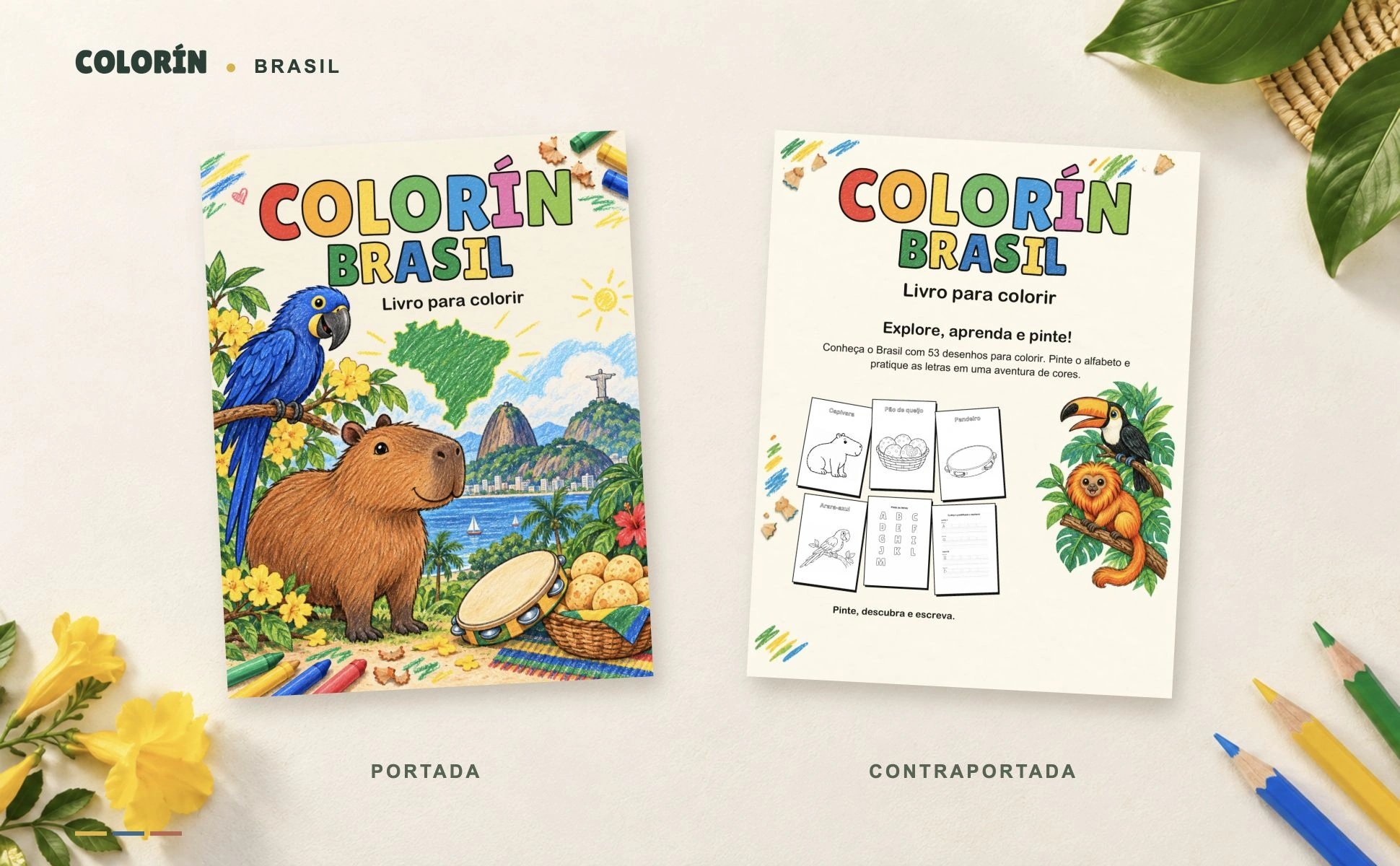 Portada y contraportada de Colorín Brasil