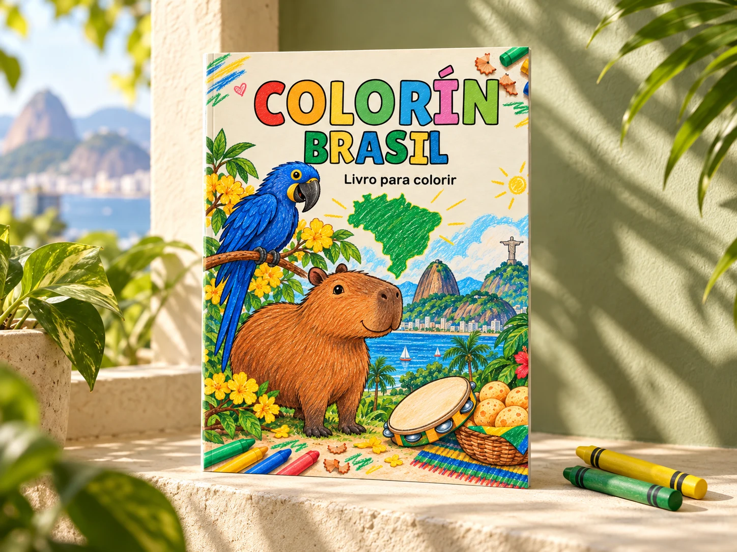 Libro Colorín Brasil con su portada de frente en una composición fotográfica