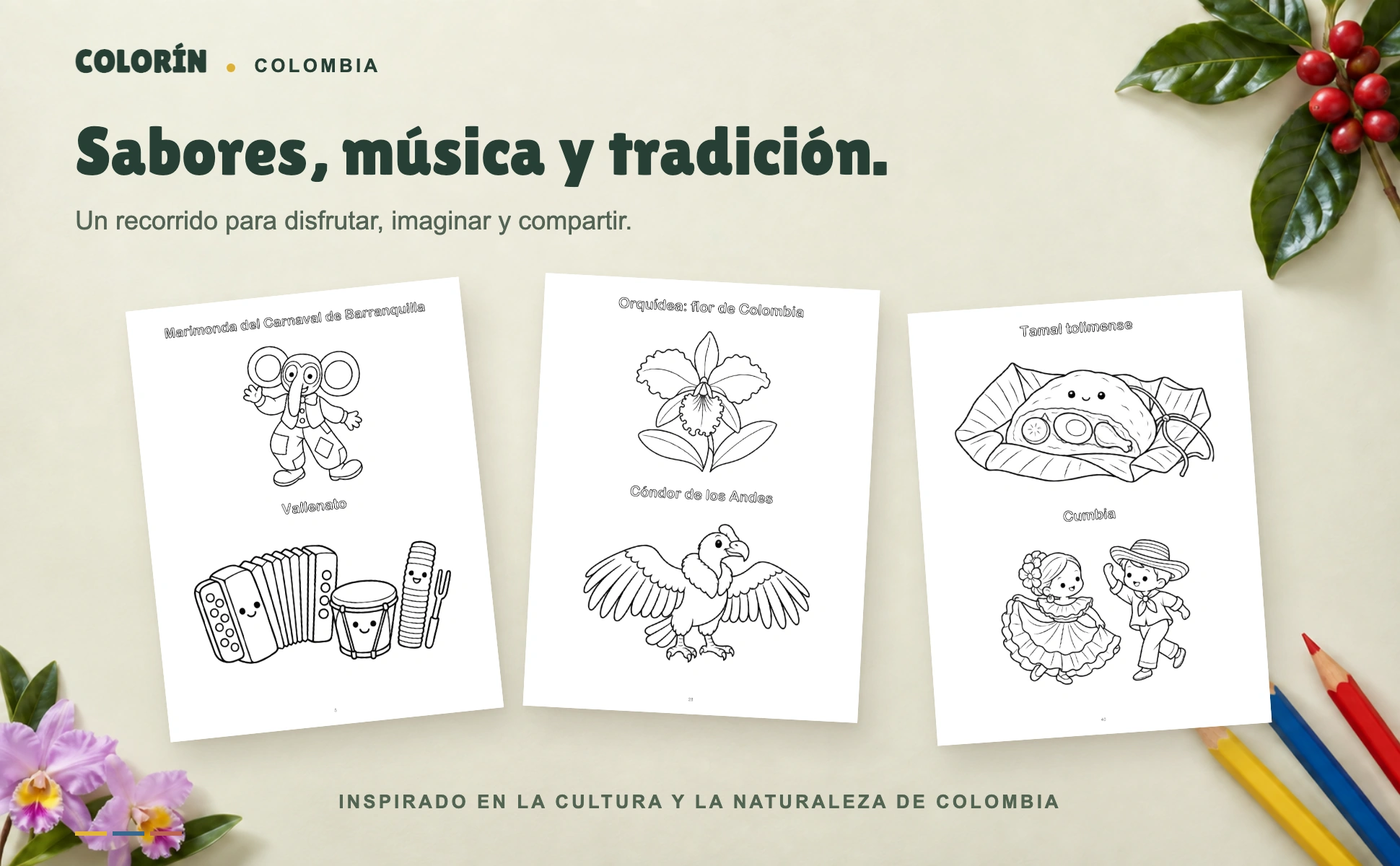 Marimonda, vallenato, orquídea, cóndor, tamal y cumbia de Colorín Colombia