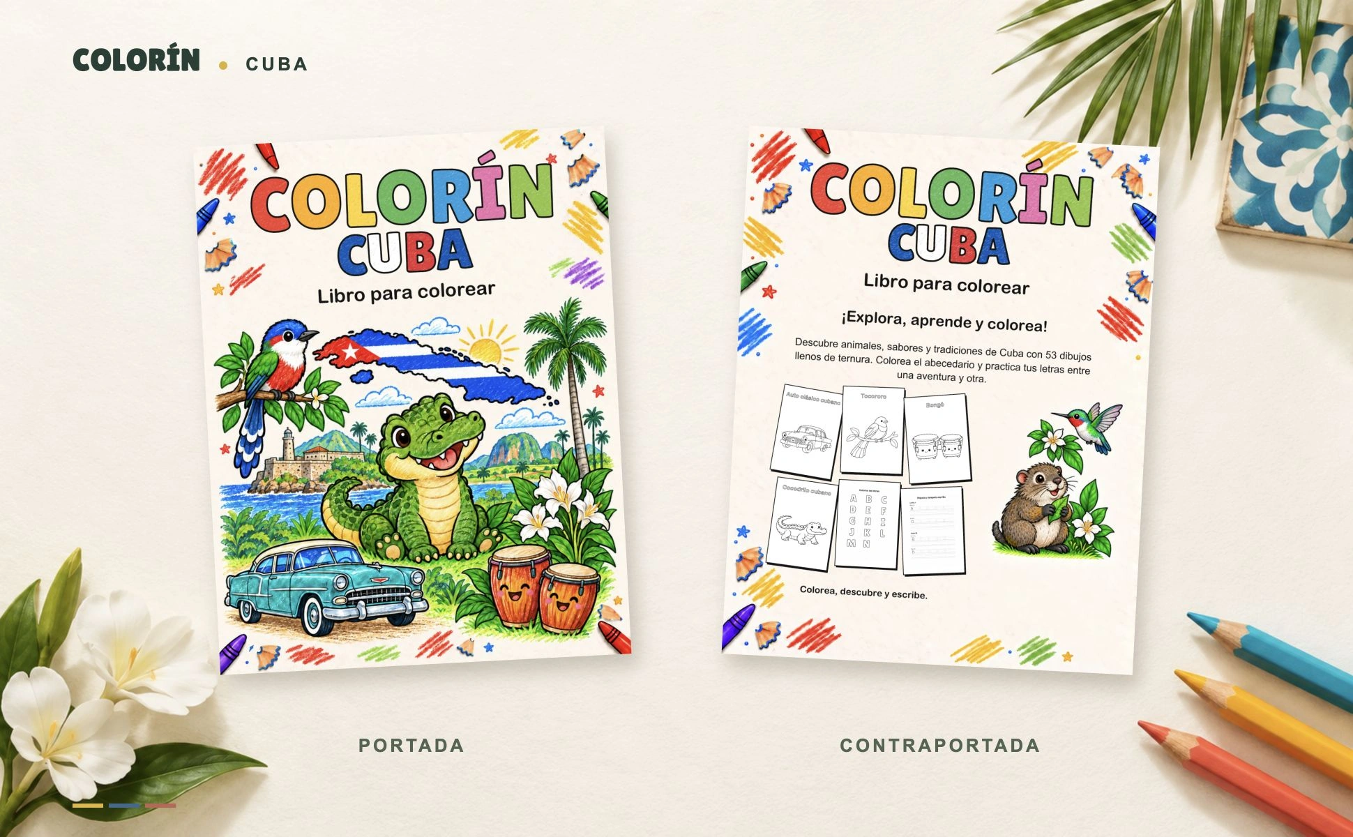 Portada y contraportada de Colorín Cuba