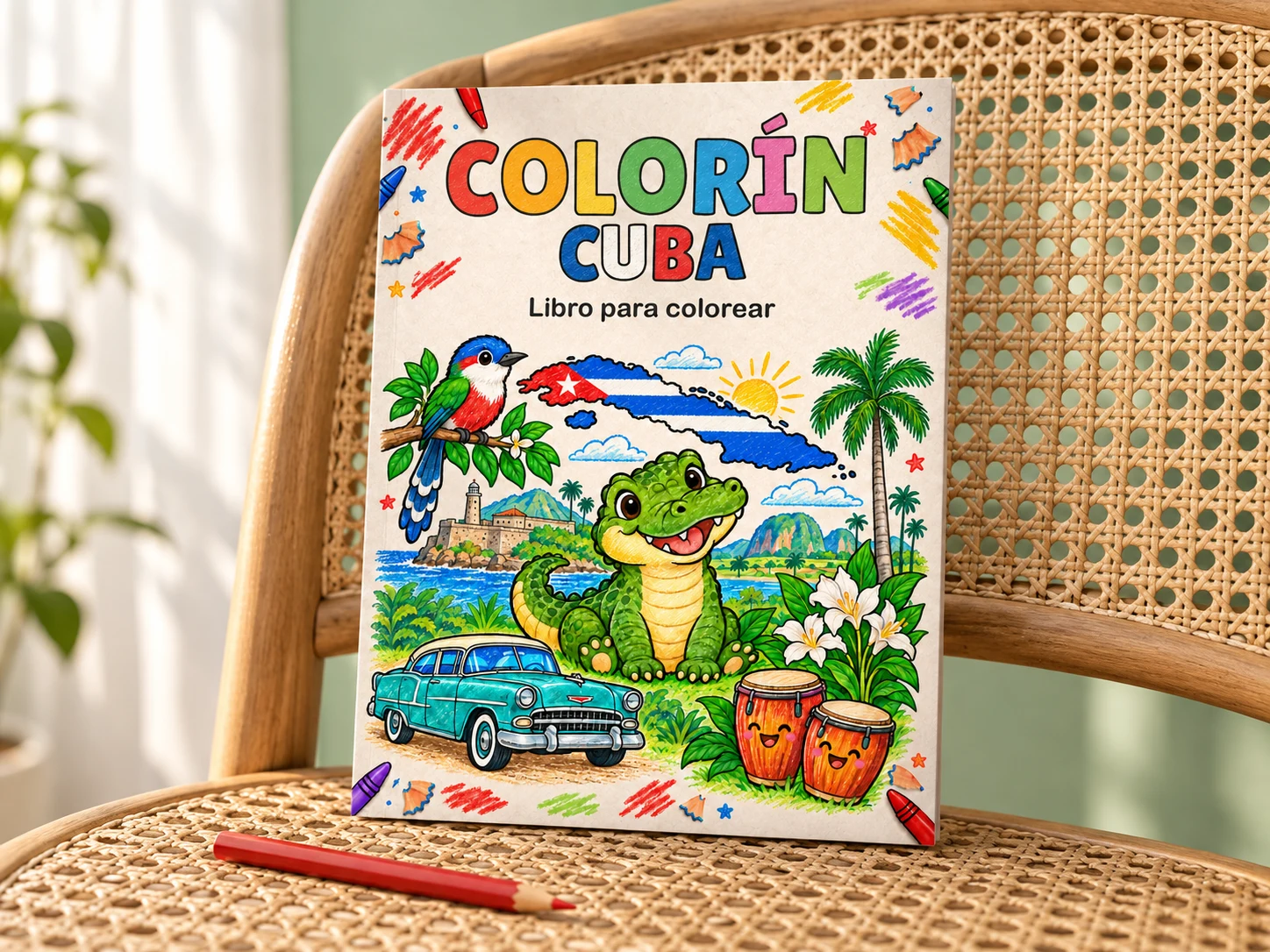 Libro Colorín Cuba con su portada de frente en una composición fotográfica