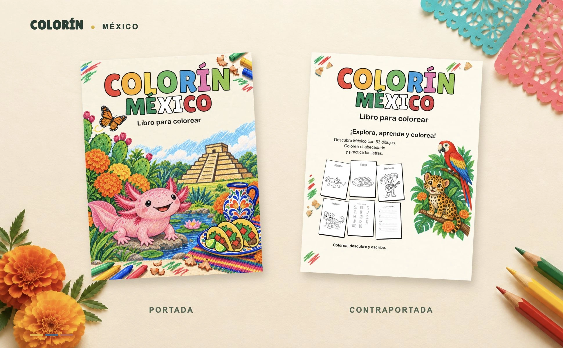 Portada y contraportada de Colorín México