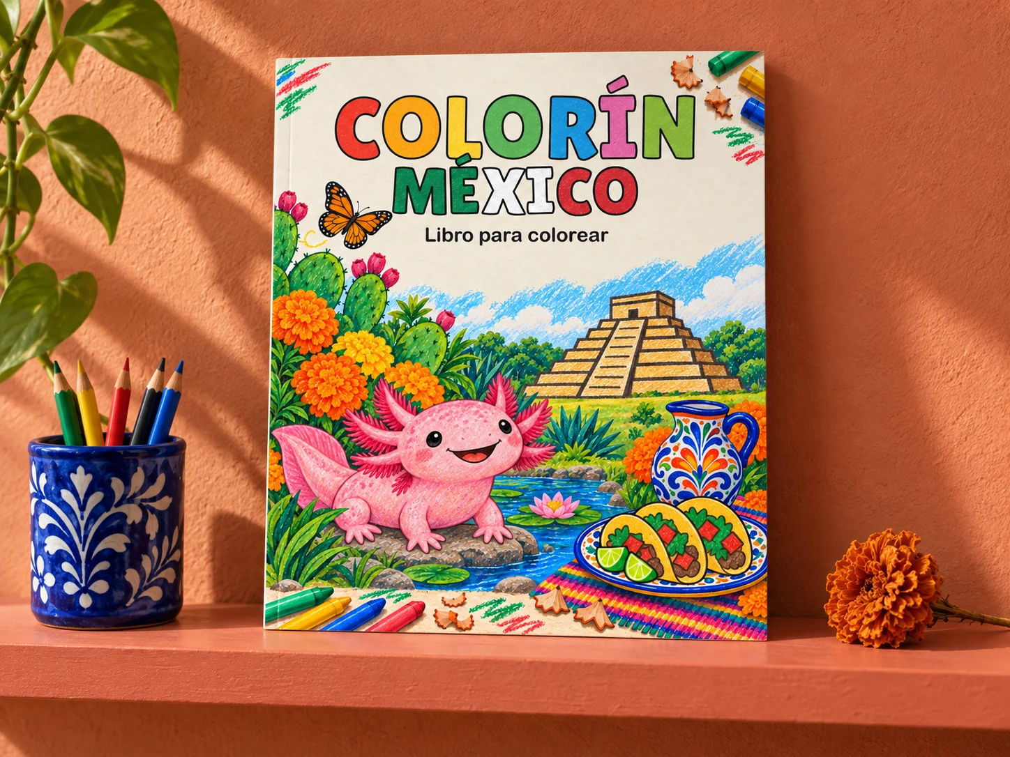 Libro Colorín México con su portada de frente en una composición fotográfica