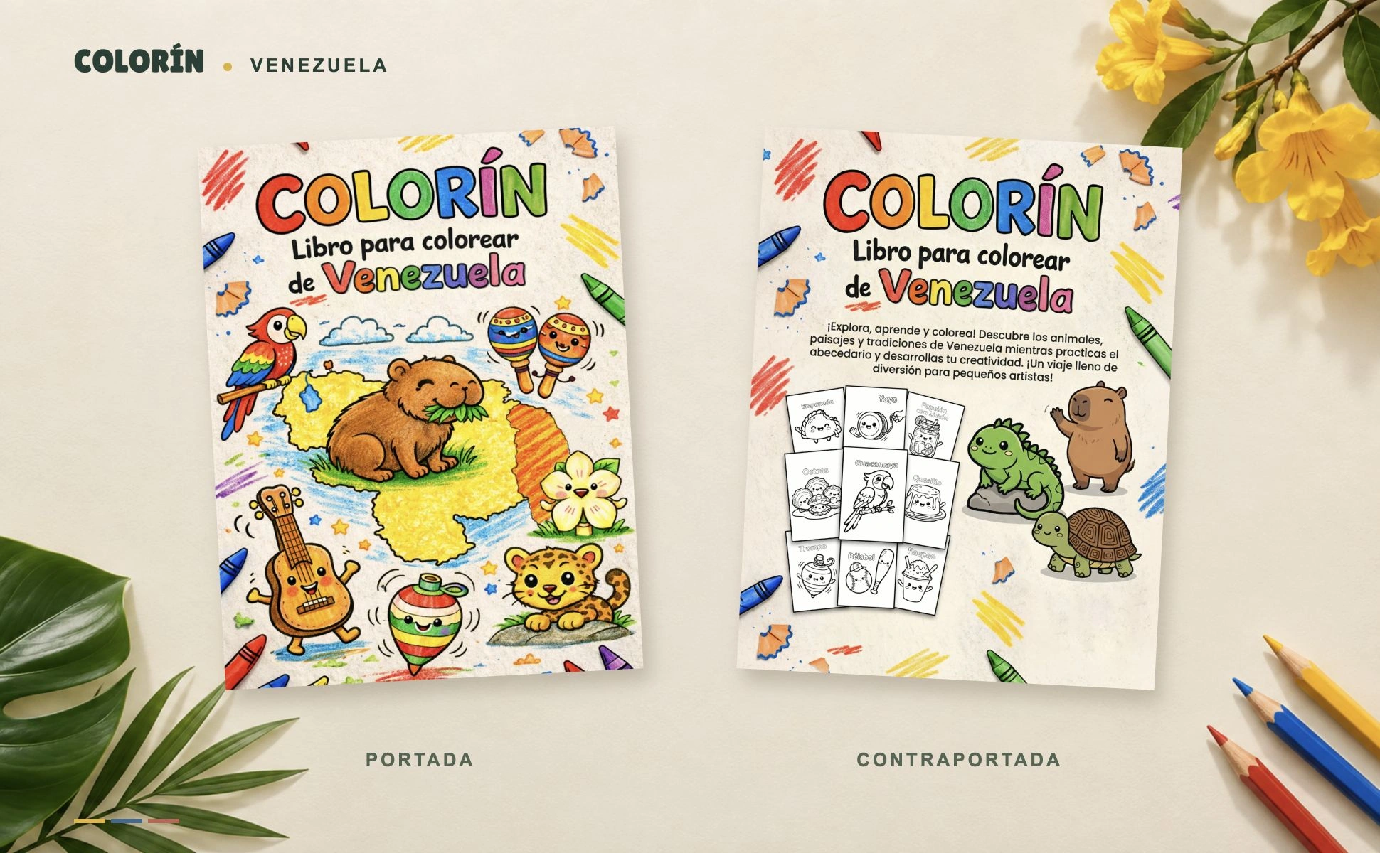 Portada y contraportada de Colorín Venezuela